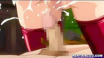 Whipped and Licked - Bondage Hentai Guy's Cock and Busty Anime Pussy