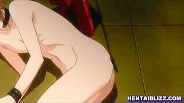 Whipped and Licked - Bondage Hentai Guy's Cock and Busty Anime Pussy