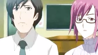 Hentai Teacher Dildos Wet Pussy while Big Boobs Bounce!