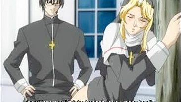 Horny hentai nun bound and punished by sadistic high priest in kinky bondage ritual