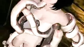Hentai Cutie Gets Tentacle-Drilling Orgy - All Holes Filled!