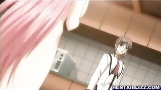 Hentai Co-Eds' Threesome with Lucky Guy's Cock