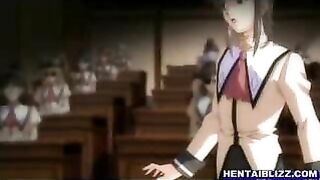 Hentai Co-Eds' Threesome with Lucky Guy's Cock