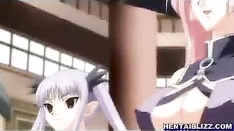 Hentai Co-Eds' Threesome with Lucky Guy's Cock