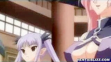 Hentai Co-Eds' Threesome with Lucky Guy's Cock