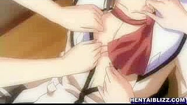 Hentai Co-Eds' Threesome with Lucky Guy's Cock