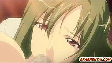 Busty Hentai Coed Sucking Stiff Dick and Swallowing Cum!