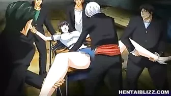 Hentai Bandits Poked and Cummed on Girl's Face in Wild Sex Scene