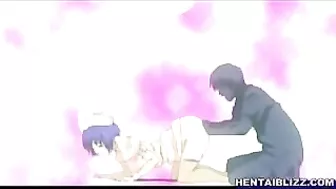 Naughty Nurse Gets Bottle Fucked in Her Pussy and Ass by Hentai Lover