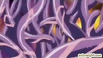Tentacle Monster Dominates Hentai Girls in Wild Sex Orgy