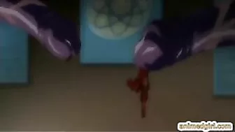 Tentacle Monster Dominates Hentai Girls in Wild Sex Orgy