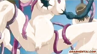 Tentacle Gangbang of Busty Hentai Group - Ultimate Fantasy Fulfilled