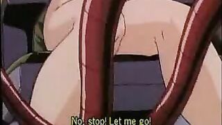 Tentacle Fucking of Tied-up Hentai Girl in Gyno Chair