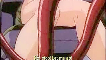 Tentacle Fucking of Tied-up Hentai Girl in Gyno Chair