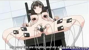 Voluptuous Hentai Coed Gets Electrifying Pleasure from Vibrator and Ass Play