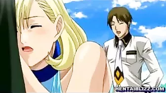 Big-Boobed Hentai Coeds Lick Wet Pussies and Fuck Outdoors