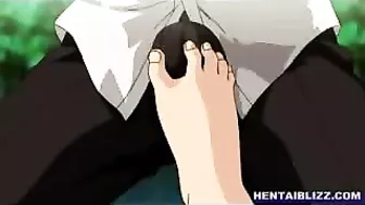 Big-Boobed Hentai Coeds Lick Wet Pussies and Fuck Outdoors