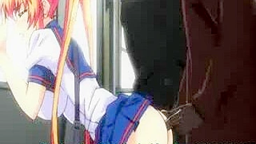 Hentai coed fingered and ass fucked in the train by black man
