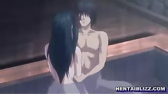 Japanese Hentai Coed's Pool Fuck Session with Stiff Dick Sucking and Hot Sex