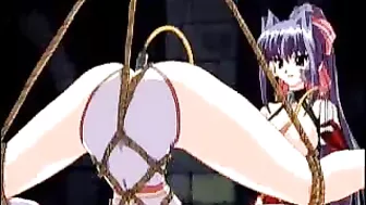 Bound and Whipped Hentai Cutie Takes on the Pain