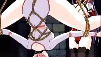 Bound and Whipped Hentai Cutie Takes on the Pain