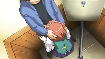 Girl Gets Tittyfucked and Standingfucked in Public Toilet Hentai Video