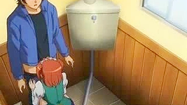 Girl Gets Tittyfucked and Standingfucked in Public Toilet Hentai Video