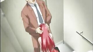 Hentai Babe Gets Hardcore in Public Toilet with Dick-Sucking and Fucking