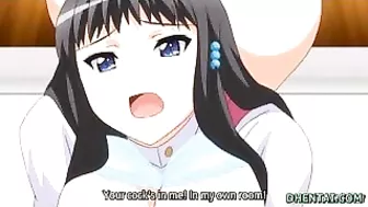 Hentai Porn Video - Big-Boobed Coed Gets Wet Pussy Fucked and Swallows Cum