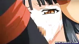 Japanese Hentai Porn Video - Busty Coed Sucks Dick and Gets Cumshot on her Face