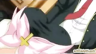 Shemale Hentai Finger Ass and Get Anal Fucked in the Toilet