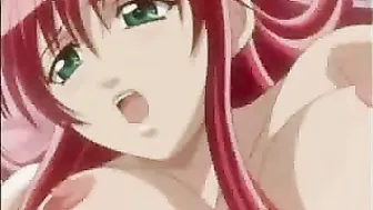 Japanese hentai coed with massive tits gets fingered