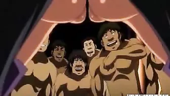 Horny Men Catch and Punish Naughty Hentai Girl