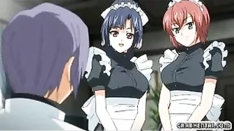 Hentai Maids Share Dick and Gangbang in Hot Double Penetration Action