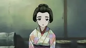 Japanese Babe in Kimono Gets Fucked Hard while Riding Dildo