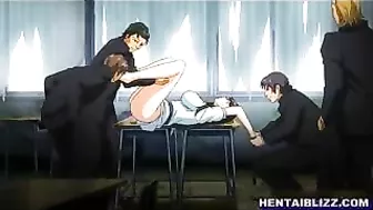 Bound Schoolgirl's Self-Pleasure Cumshot