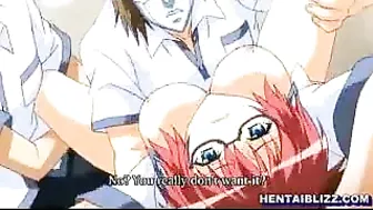 Hentai Groupfuck - Caught Virgin Coeds Swallowing Cum