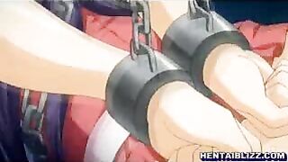 Bound and Double-Penetrated Hentai Coed's Wild Ride