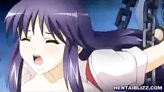 Bound and Double-Penetrated Hentai Coed's Wild Ride