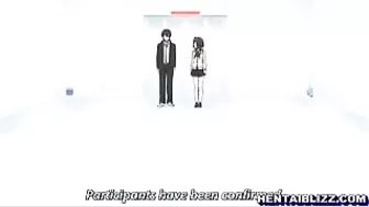 Bound and Gagged Hentai Coed Gets Blowjob