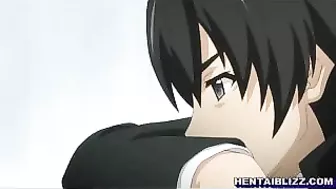 Bound and Gagged Hentai Coed Gets Blowjob