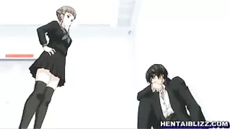 Bound and Gagged Hentai Coed Gets Blowjob