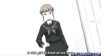 Bound and Gagged Hentai Coed Gets Blowjob