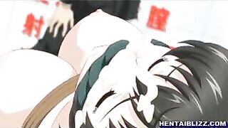 Bound and Gagged Hentai Coed with Muzzle Poking and Cumshots