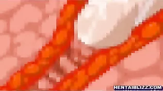 Bound and Gagged Hentai Coed with Muzzle Poking and Cumshots