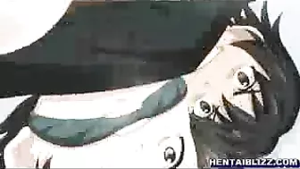 Bound and Gagged Hentai Coed with Muzzle Poking and Cumshots