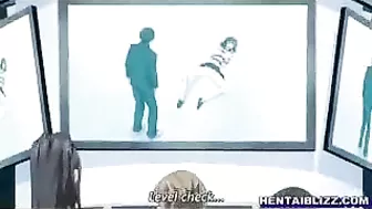 Bound and Gagged Hentai Coed with Muzzle Poking and Cumshots