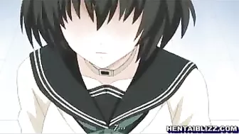 Bound and Gagged Hentai Coed with Muzzle Poking and Cumshots