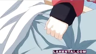 Slumbering Anime Teen Gives Hand Job