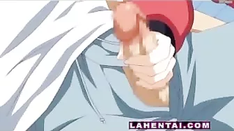 Slumbering Anime Teen Gives Hand Job